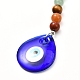 Natural Mixed stone with Evil Eye Lampwork Pendant PALLOY-JF00999-01-4