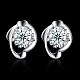 Exquisite 925 Sterling Silver Cubic Zirconia Stud Earrings EJEW-BB20093-8