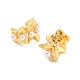Rack Plating Brass Wave Cuff Earrings with Plastic Pearl EJEW-A028-57G-2