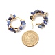 Плетеные серьги-кольца с кусочками натуральных драгоценных камней EJEW-JE04940-6