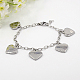 Valentine Day Gifts Girlfriend 304 Stainless Steel Charm Bracelets for Gilrs X-BJEW-J038-48-1