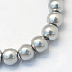 Cottura dipinto di perle di vetro perlato fili di perline rotondo X-HY-Q330-8mm-34-2