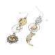 Alloy Moon & Sun & Star Asymmetrical Earrings EJEW-B015-03-2