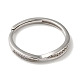 925 anello regolabile da donna in argento sterling con micro pavé di zirconi trasparenti placcati al rodio RJEW-G302-01P-2