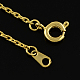 Real 18K Gold Plated Brass Cable Chain Necklace Making X-NJEW-R165-11-3