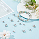UNICRAFTALE 40pcs 4 Sizes 6mm/7mm/8mm/10mm Disc Spacer Beads 316 Stainless Steel with Clear Crystal Rhinestone Beads Flat Round Bead Spacer for Jewelry Making Findings STAS-UN0002-84P-2