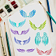 FINGERINSPIRE Angel Wings Stencils 11.8x11.8inch 8 Style Feather Wings Painting Template Reusable Fantasy Wings Decoration Stencil Wings Pattern Stencil for Painting on Wood DIY-WH0391-0382-6