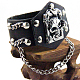 Punk Rock Style Cowhide Leather Skull Bracelets BJEW-O088-12-4