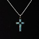 Im Dunkeln leuchtende Halskette mit Kreuzanhänger aus Titanstahl PW-WG31976-01-2