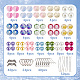 SUNNYCLUE 1 Box DIY 20 Pairs Guardian Angel Charms Christmas Beading Angel Beads Earrings Making Starter Kit Angel Wing Bead Heart Bead Frames Round Crackle Beads for Jewelry Making Kits Women Craft DIY-SC0021-75-2