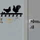 鉄の壁に取り付けられたフックハンガー  6つのフックが付いている装飾的なオーガナイザーラック  バッグ服用キースカーフハンギングホルダー  雄鶏の柄  ガンメタ色  14x27cm AJEW-WH0156-112-5