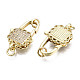 Brass Micro Pave Clear Cubic Zirconia Lobster Claw Clasps KK-Q769-032-NF-2