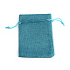 ポリエステル模造黄麻布包装袋巾着袋  ダークシアン  23x17cm X-ABAG-R005-17x23-17-1