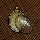 40x30mm couverture de clair cabochon ovale en verre et en alliage antique bronze blanc supports pendentif cabochon pour bricolage de création de portrait pendentif DIY-X0159-AB-FF-3