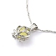 Colliers pendentif lotus médaillon en alliage lumineux NJEW-F284-02A-4