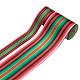 2 rollos 2 estilos de cinta de grosgrain de poliéster impresa con patrón de rayas OCOR-TA0001-37J-1