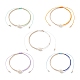 Set di braccialetti di perline intrecciate con perle naturali e semi di vetro da 5 pz 5 colori per donna BJEW-JB08888-1
