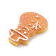 Cabochon decodificati di biscotti natalizi in resina opaca e imitazione plastica RESI-K019-54F-3