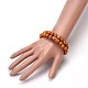 Couples Wood Beads Stretch Bracelets BJEW-JB04122-3
