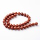 Brins ronds de perles de jaspe rouge naturel G-J346-21-10mm-2