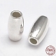 楕円形の925の純銀製のビーズ  銀  6x3mm  穴：1.5mm  約175個/20g STER-F012-19A-1