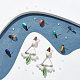 SuperZubehör 12 Paar 12 Farben transparente und undurchsichtige Ohrstecker aus Harz und Walnussholz RESI-FH0001-42-2