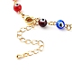 Collana con ciondolo a catena in ottone e set di gioielli per bracciali e cavigliere SJEW-JS01201-14