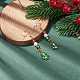 Pendientes colgantes de árbol de Navidad esmaltado con perlas de vidrio EJEW-JE04961-04-2