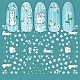 バニーネイルアートステッカー  水転写  ネイルチップの装飾用  花とウサギの柄  ホワイト  10.5x7cm MRMJ-Q080-EB091-1