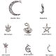 PH PandaHall 40pcs 8 Style Antique Silver Tibetan Alloy Star Moon Angel Mermaid Charms Pendants Beads Charms for DIY Bracelet Necklace Jewelry Making TIBEP-PH0004-32AS-2