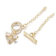 Brass Micro Pave Clear Cubic Zirconia Chain Extender ZIRC-G168-01G-2