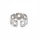304 anello per polsino aperto cavo in acciaio inossidabile per donna RJEW-S405-238P-2