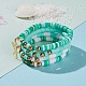 4pcs 4 estilos de arcilla polimérica heishi perlas estirar conjuntos de pulseras BJEW-JB05910-4