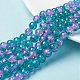 Spray Painted Crackle Glass Beads Strands CCG-Q002-8mm-06-1