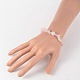 Bracelets élastiques de perles de quartz rose naturel BJEW-JB02131-01-3