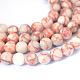 Brins de perles rondes en netstone rouge naturel G-E334-12mm-06-1
