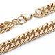 Collares de cadena de eslabones cubanos con corte de diamante de acero inoxidable 304 para hombres NJEW-L173-002D-G-1