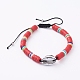 Handmade Polymer Clay Braided Beads Bracelets BJEW-JB05054-05-1