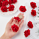 Nbeads15個のバラの花のヘアクリップ  U字型フラワーヘアフォーク赤いバラの頭ボビーピン結婚披露宴のヘアアクセサリー用ブライダルヘアスティック  レッド OHAR-WH0020-03-3