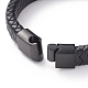 Unisex Leather Cord Weave Bracelets BJEW-JB04893-04-3