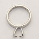 Brass Adjustable Finger Ring Setting Components for Hole Drilled Beads X-KK-M015-05P-1