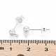 Accessoires des clous d'oreilles en laiton plaqué couleur argent X-EC593-S-4