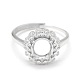 925 componentes de anillo de dedo de garra de diamante de imitación de plata esterlina STER-E061-33P-3