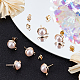 Beebeecraft 20Pcs/Box 18K Gold Plated Earring Findings with Plastic Pearl Half Round Earring with Loop & Sterling Silver Pins & Butterfly Earring Backs for DIY Earring Making KK-BBC0002-38-4