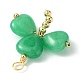 Anhänger aus gefärbter natürlicher malaysischer Jade zum St. Patrick's Day PALLOY-JF02235-01-2