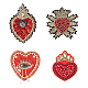 4 pièces 4 style coeur thème tissu de broderie informatisé coudre sur des appliques PATC-FG0001-42-1