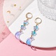 4 Pairs 4 Color Moon & Star Glass Dangle Leverback Earrings EJEW-JE05605-4