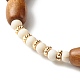 Bracelet de perles en bois d'érable naturel peint à la bombe pour hommes femmes BJEW-JB06782-4