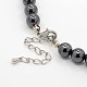Trendy Unisex Grade A Magnetic Synthetic Hematite Round Beaded Necklaces X-NJEW-Mo14-8mm-01-3