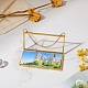 Brass Glass Hanging Photo Frame HJEW-SZ0001-01G-5